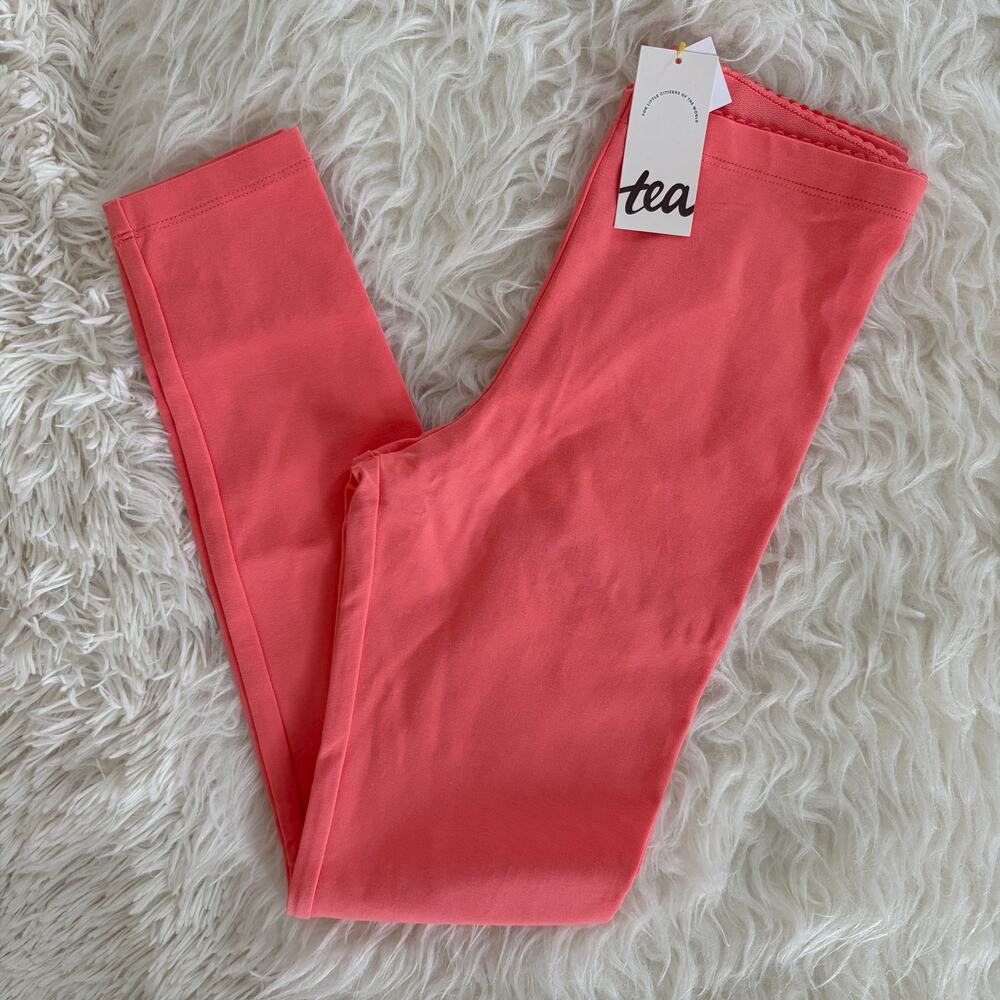 NWT Tea Collection Solid Leggings in Sunset Pink, size 12